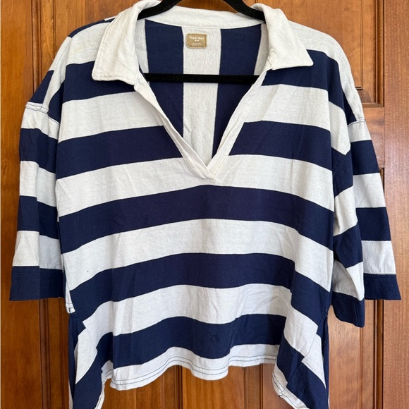 Free People Tops - Free People Free-est Rugby Shirt with Tie Sz. M